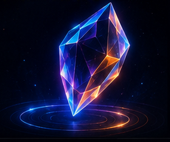 Floating crystals illustration